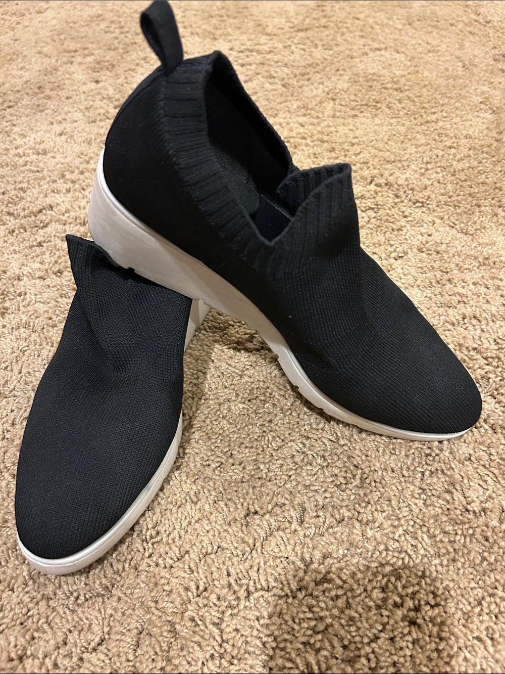 Steven New York Women's Black Knit Slip-On Sneakers